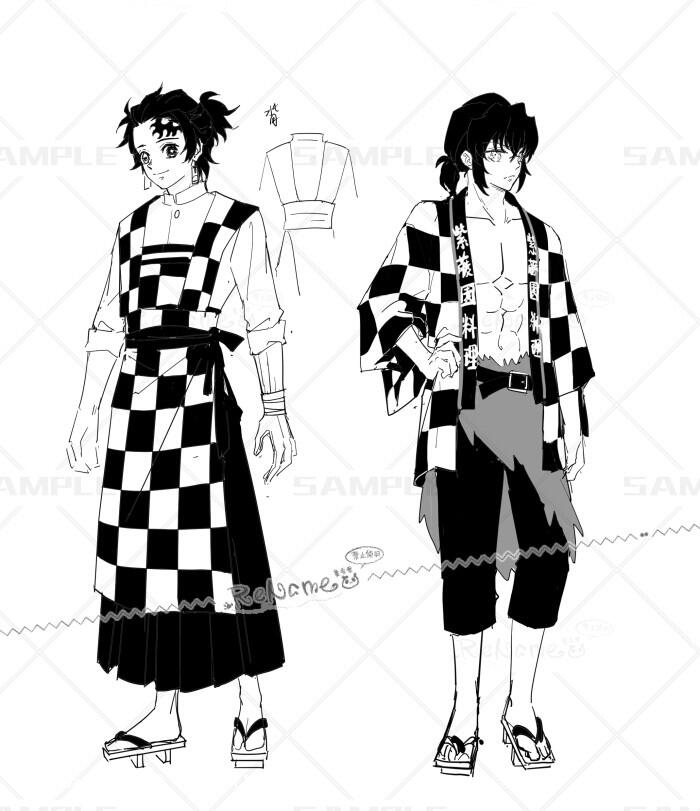 Character Designs for Inotan's Wisteria Garden uniforms in "Where the Wisteria Always Bloom". By ReName_重名君